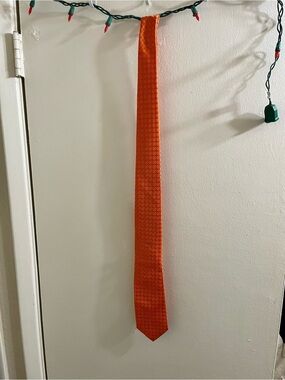 NWT Bespoke New York Orange Geometric Double Ended Skinny Men's Tie Kohl's